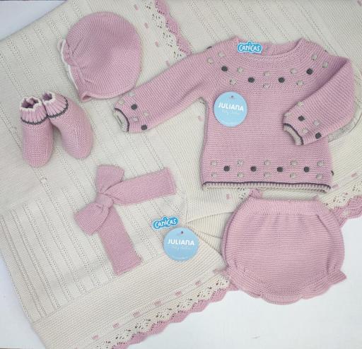 Conjunto ranitas punto recién nacida Juliana 