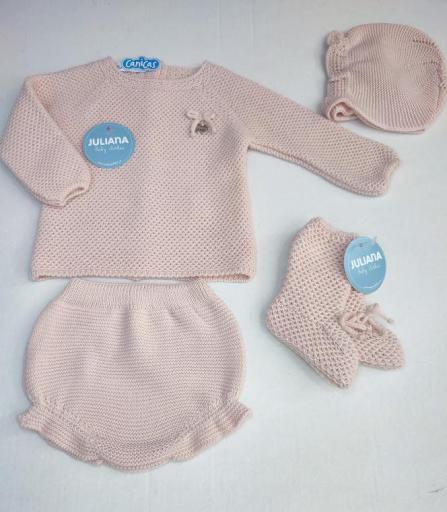 Conjunto ranitas punto recién nacida Juliana 