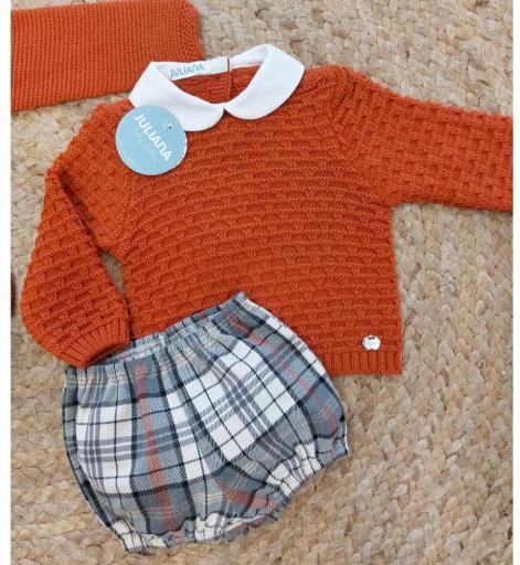 Conjunto pantalón cuadros jersey vastas