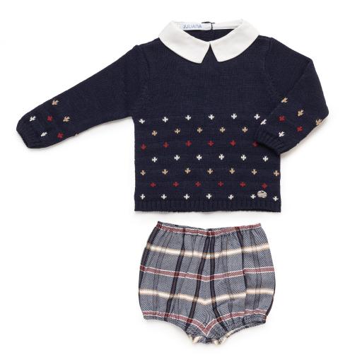 Conjunto pantalón cuadros jersey estrellas  Juliana