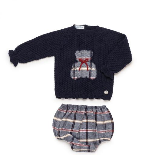 Conjunto pantalón cuadros jersey osito  Juliana [1]