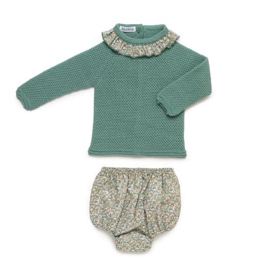 Conjunto jersey punto y ranitas tela flores Juliana  [3]
