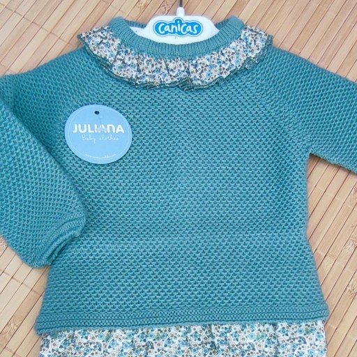 Conjunto jersey punto y ranitas tela flores Juliana  [2]