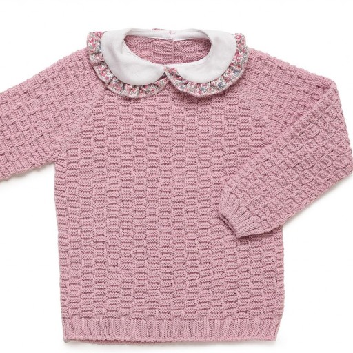 Conjunto falda braga florecitas y jersey punto cuadritos [1]