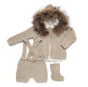Conjunto 4 piezas chaqueta peto punto trenzas [2]