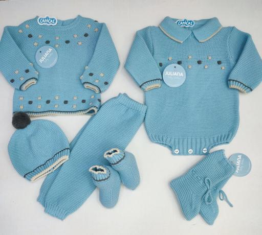 Conjunto 4p punto bodoques recién nacido Juliana [2]