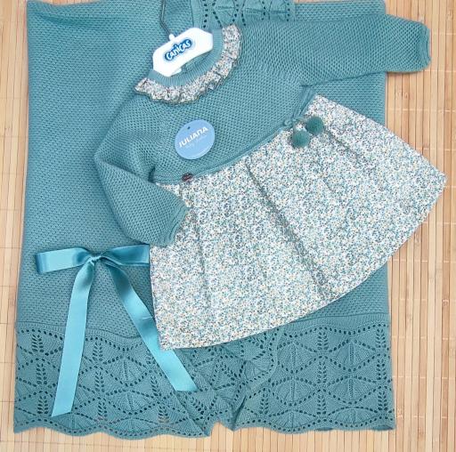 Vestido punto y tela flores  Juliana 
