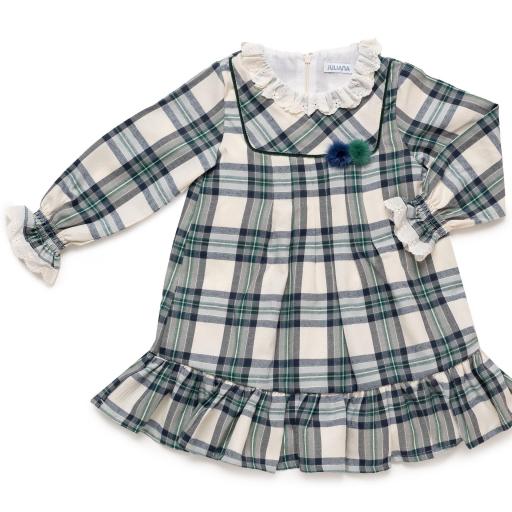 Vestido enterizo cuadros dos pompones Sinfonía [2]