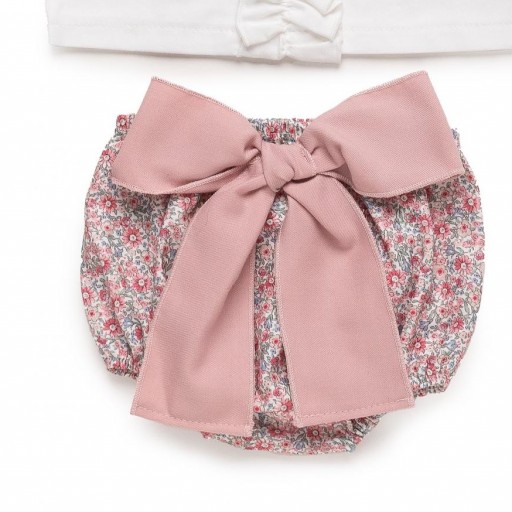 Conjunto de camisa y braga tela florecitas con lazo Juliana  [1]