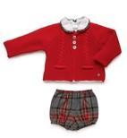 Conjunto chaqueta punto camisa y corto cuadros [1]