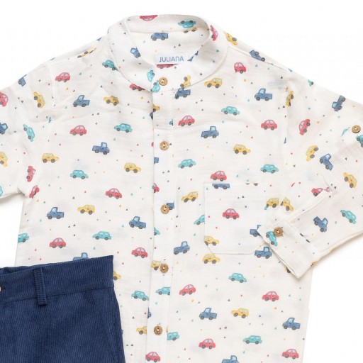 Conjunto niño pantalón corto camisa coches [1]