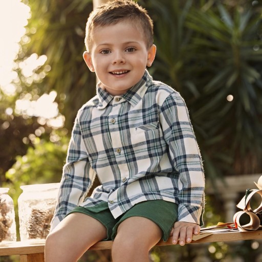 Conjunto niño pantalón corto camisa cuadros  [1]