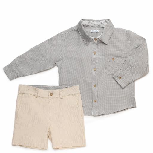 Conjunto niño camisa vichy y pantalón pana Destello Juliana  [1]