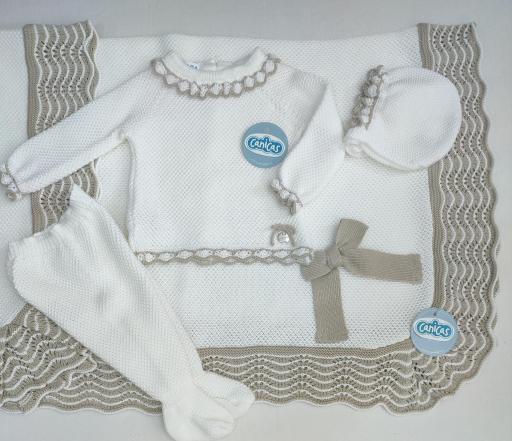 Conjunto polainas de hilo 3p bicolor