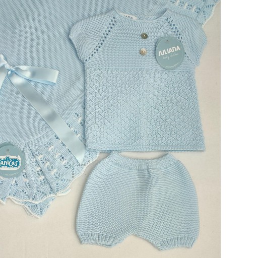 Conjunto 2p manga corta hilo botones rombos [0]