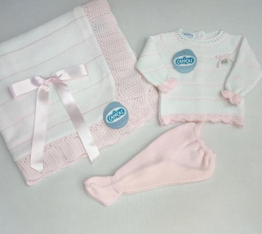 Conjunto polainas de hilo 2p rayado bicolor [1]