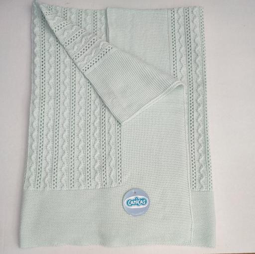 Mantita verano cuadrada con calados zigzag