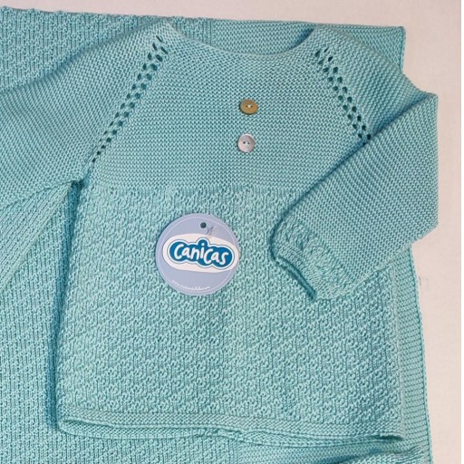 Conjunto bebé polaina hilo 3p rombos [2]