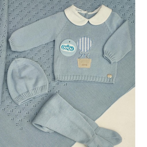 Conjunto polainas de hilo 3p bordado globo