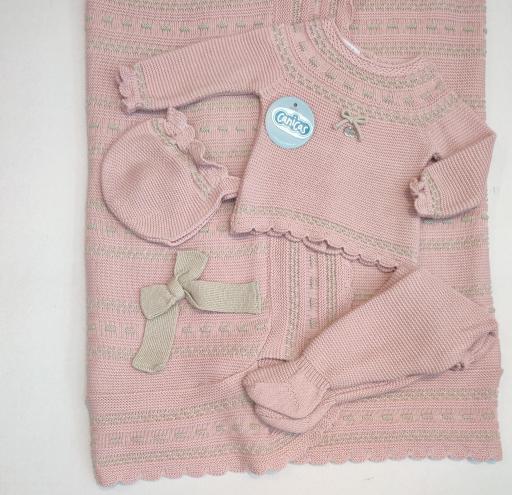 Conjunto polainas de hilo 3p bicolor