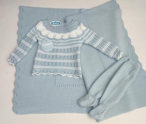 Conjunto polainas de hilo 2p canesú calado [0]