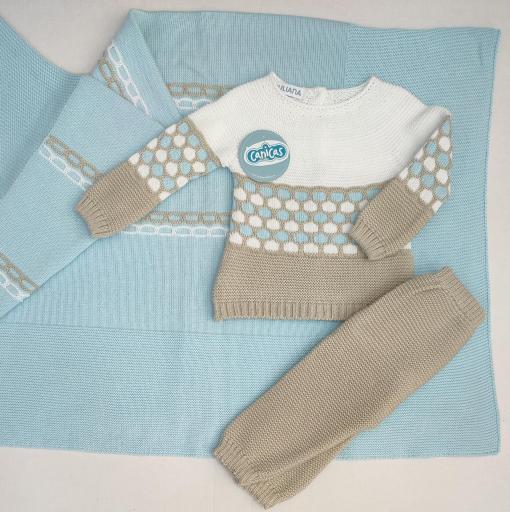 Conjunto pantalón largo 2p hilo tricolor