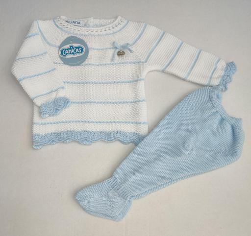 Conjunto polainas de hilo 2p rayado bicolor [1]