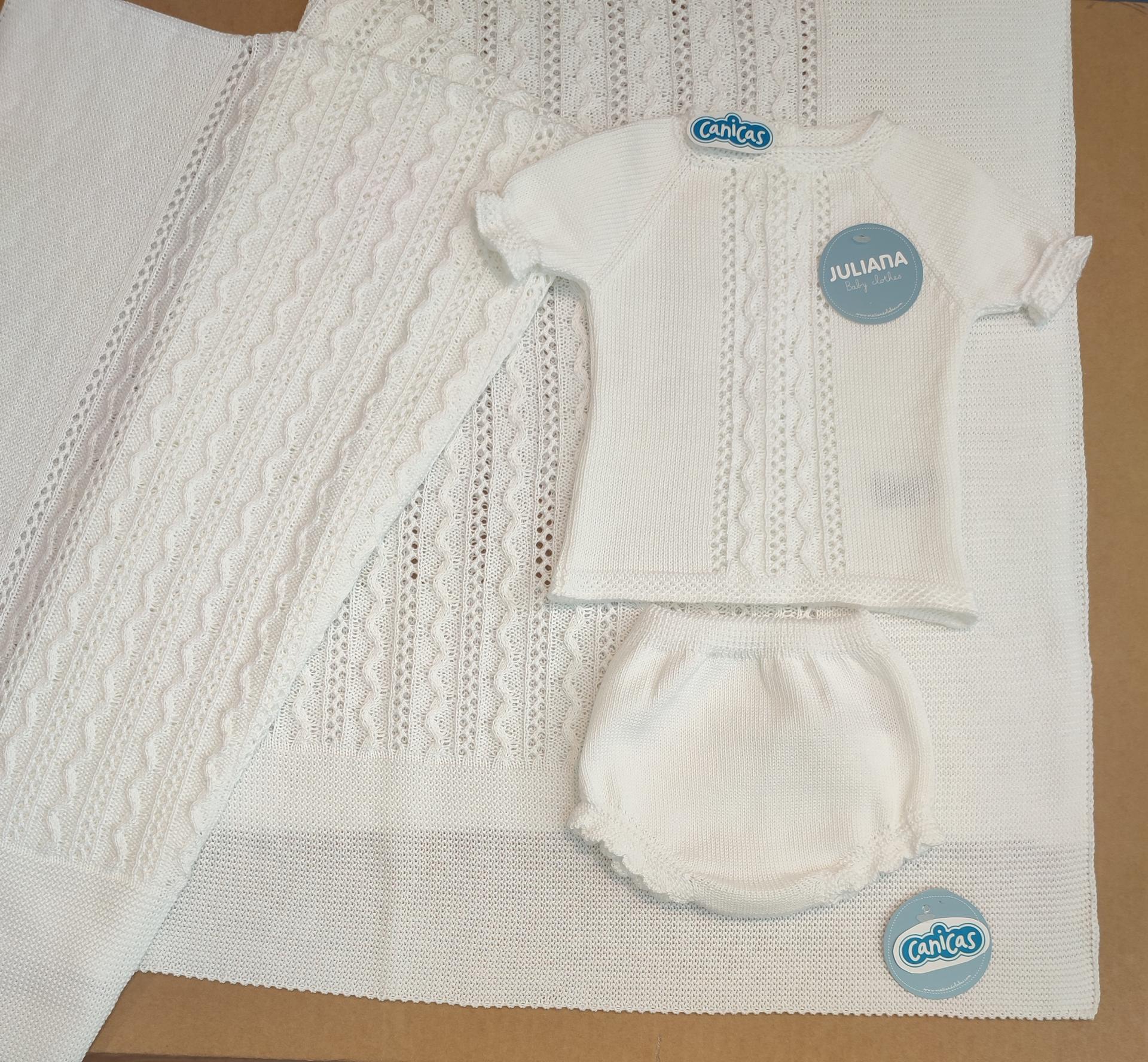 Conjunto 2p manga corta y braga hilo calados