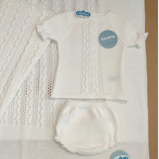 Conjunto 2p manga corta y braga hilo calados [0]