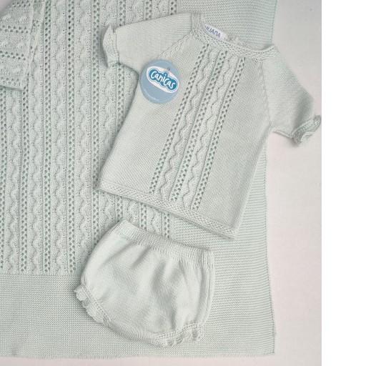 Conjunto 2p manga corta y braga hilo calados [0]