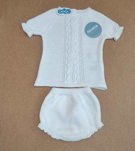 Conjunto 2p manga corta y braga hilo calados [2]