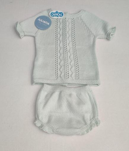 Conjunto 2p manga corta y braga hilo calados [1]