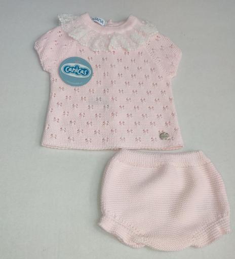 Conjunto bolero calado con encaje y ranitas hilo [1]