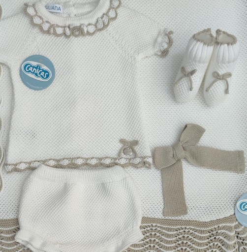 Conjunto bolero ranitas y botas hilo recién nacido [2]