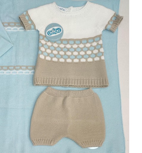 Conjunto bolero bolero y pantalón corto hilo tricolor [0]