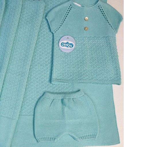 Conjunto 2p manga corta hilo botones recién nacido