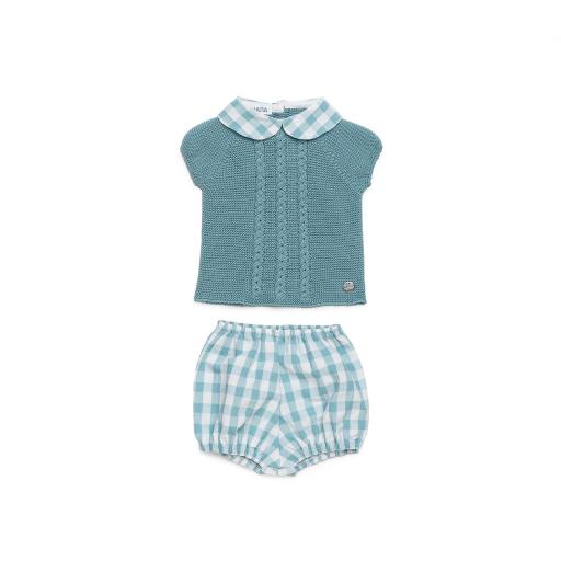 Conjunto pantalón tela cuadros para bebé [0]