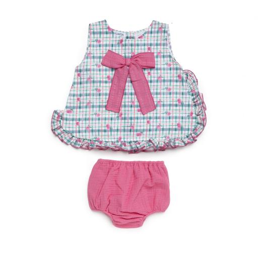 Vestido corto con braga tela cuadros [0]