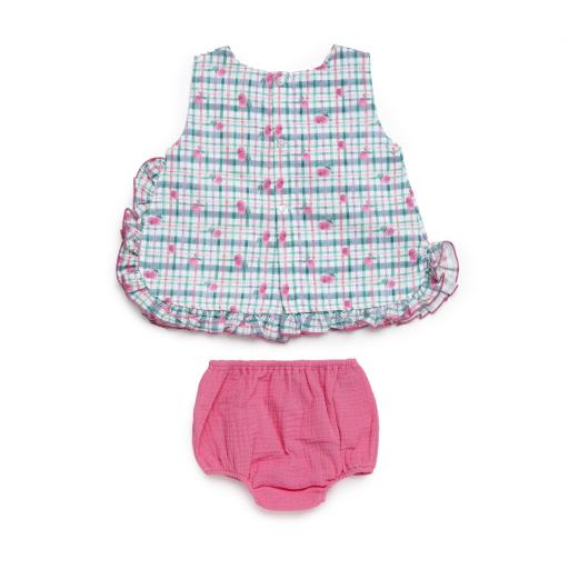 Vestido corto con braga tela cuadros [1]