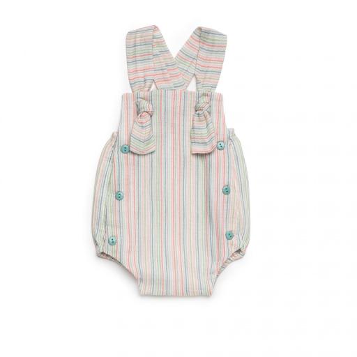 Peto tirantes tela rayada nudos [0]