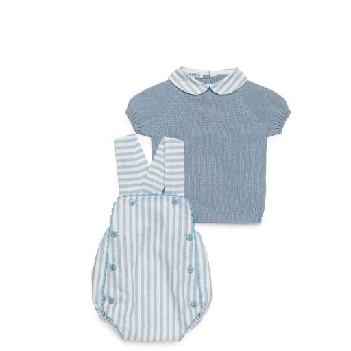 Peto tela rayada con jersey de hilo [0]