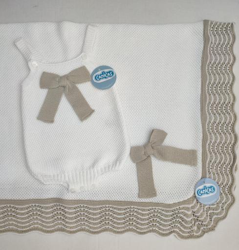 Pelele tirantes lazo de hilo bicolor