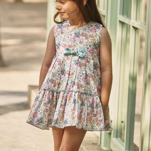 Vestido dos volantes flores y cuadros [1]