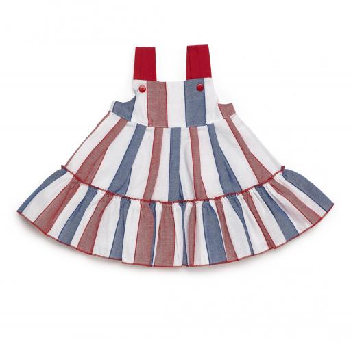 Vestido dos volantes tirantes rayado [1]