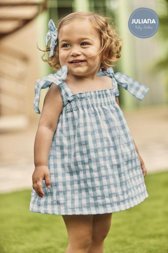 Vestido engomado con braga tela cuadros [0]