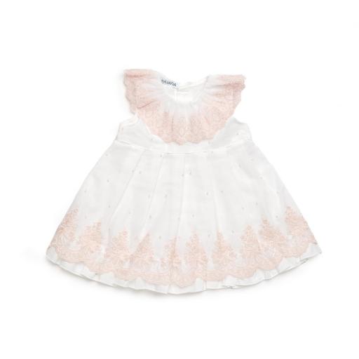 Vestido tela encaje con volante para bebé  [1]