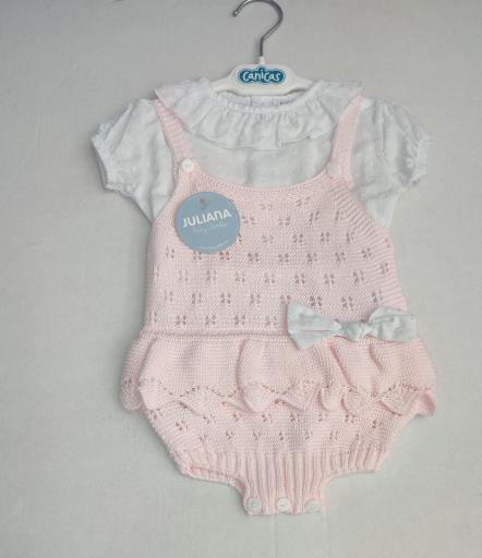 Pelele tirantes volante de hilo con camisa