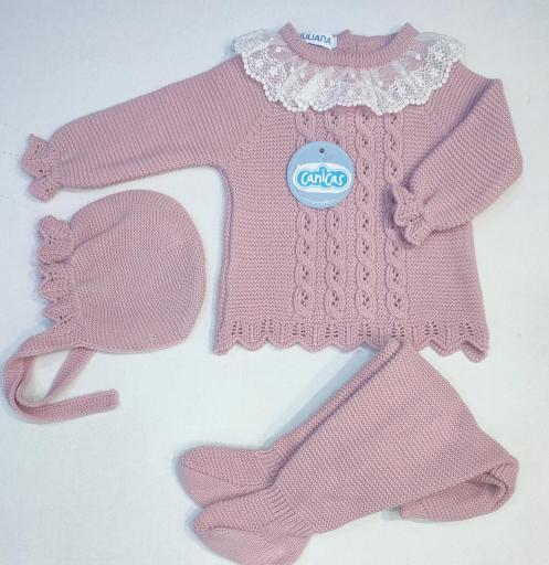 Conjunto polainas 3p trenzas caladas cuello encaje  [1]