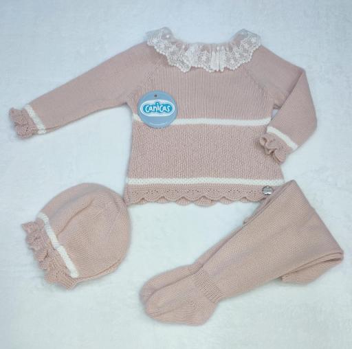 Conjunto polainas 3p rombos cuello encaje bicolor [1]