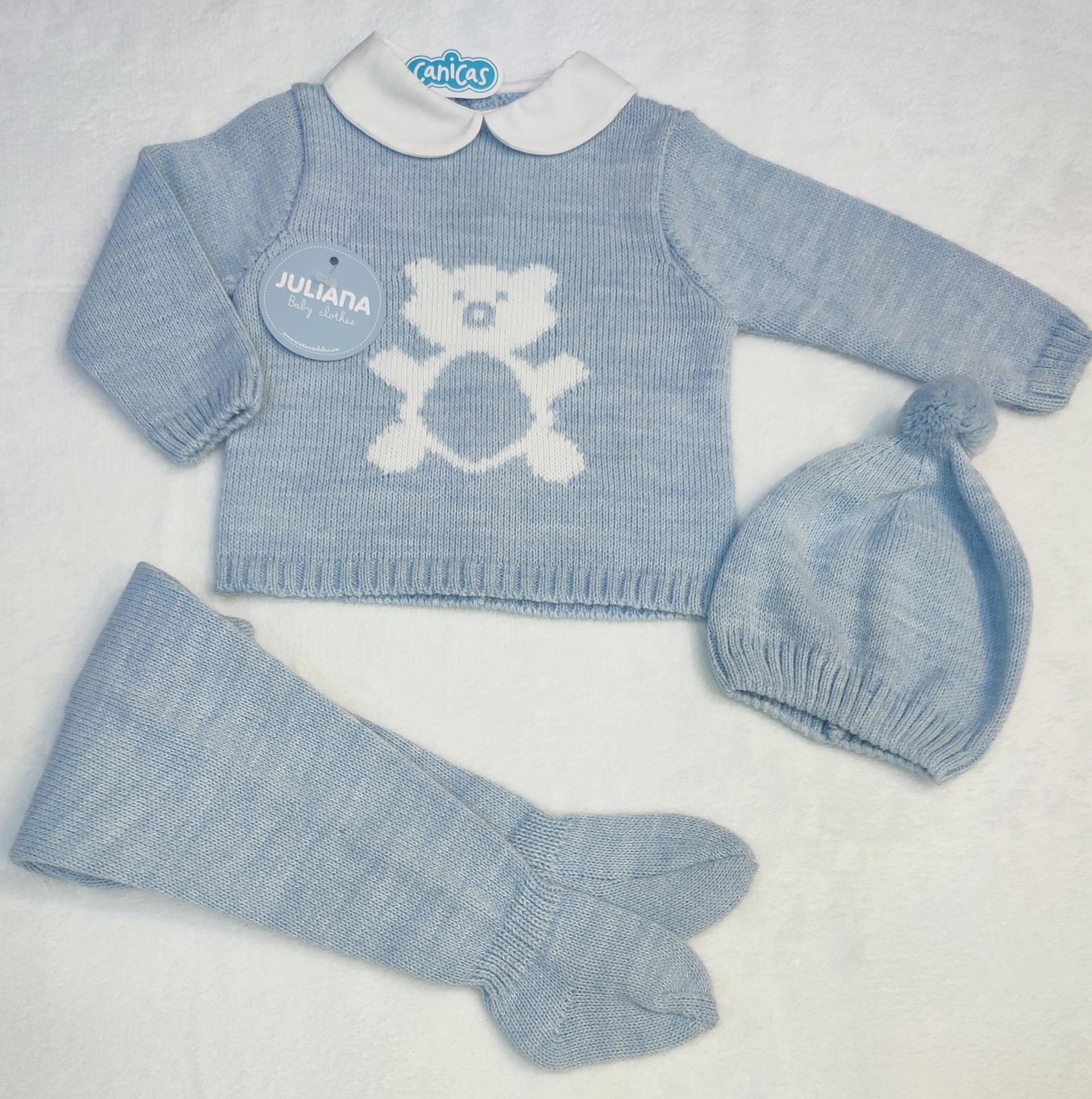 Conjunto 3p polainas osito invierno